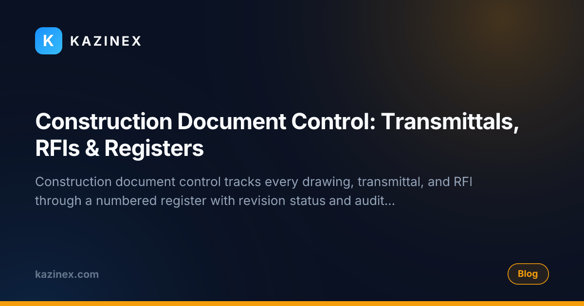 Construction Document Control: Transmittals, RFIs & Registers | Kazinex